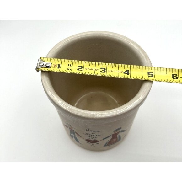 Vtg 1987 RRP Co Roseville Stoneware 1 qt High‎ Jar Crock Hand Painted Amish Home - Picture 9 of 9